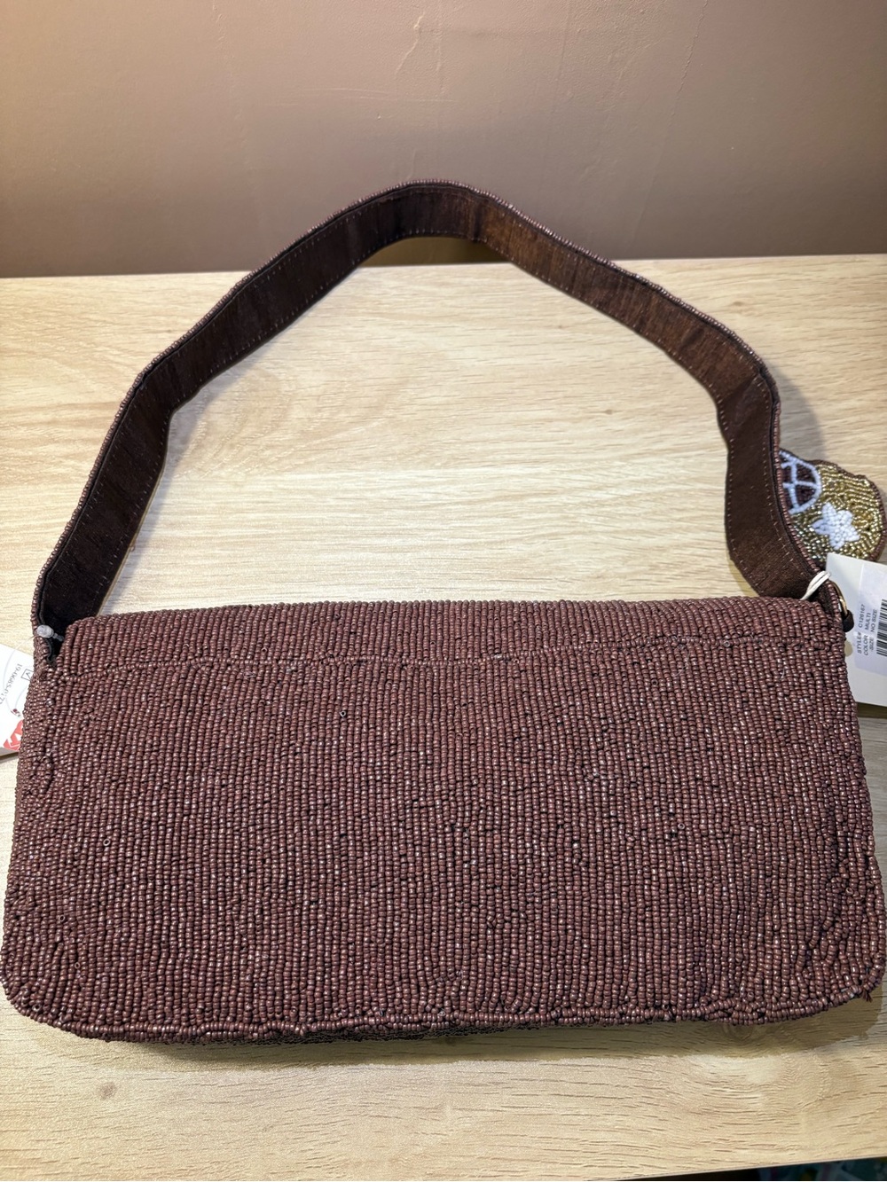 NWT New release!! Beaded brown bag with footballs! - Picture 9 of 10